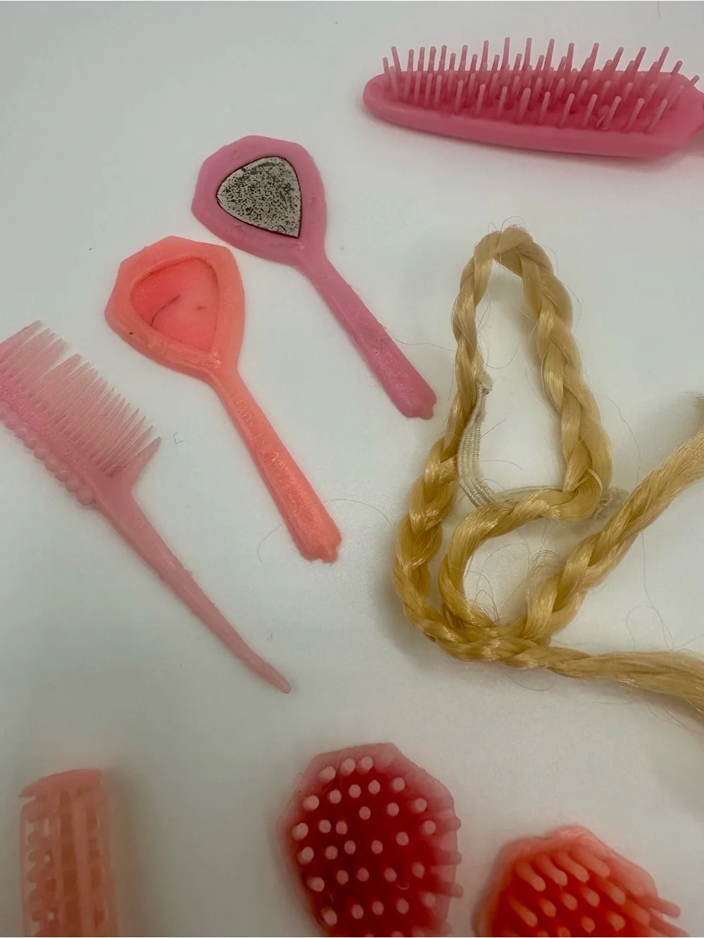 Vtg Barbie 1960s Hair Fair Braids Brush Comb Mirror Curler Lot Mattel Clone